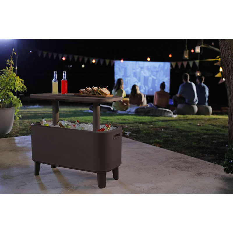 Keter Breeze Bar Indoor Outdoor 2 In 1 Cooler and Side Table Combo 17